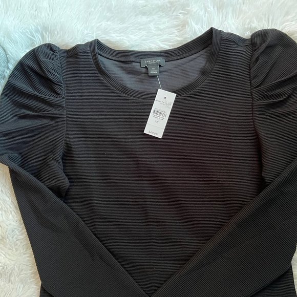 Ann Taylor Factory Long Sleeve Black Shirt - Picture 3 of 5